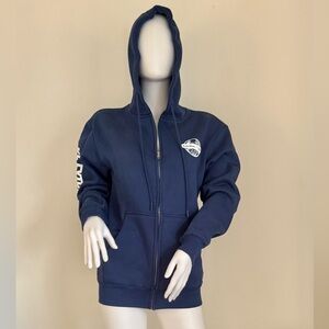 Blue Sweatshirt with hood. NWOT